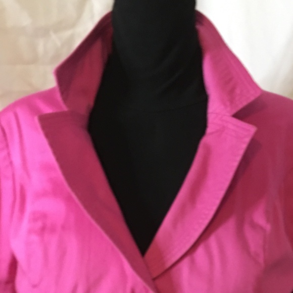 Lane Bryant Cotton Hot Pink 3/4 Sleeve Jacket 16 - Picture 6 of 6